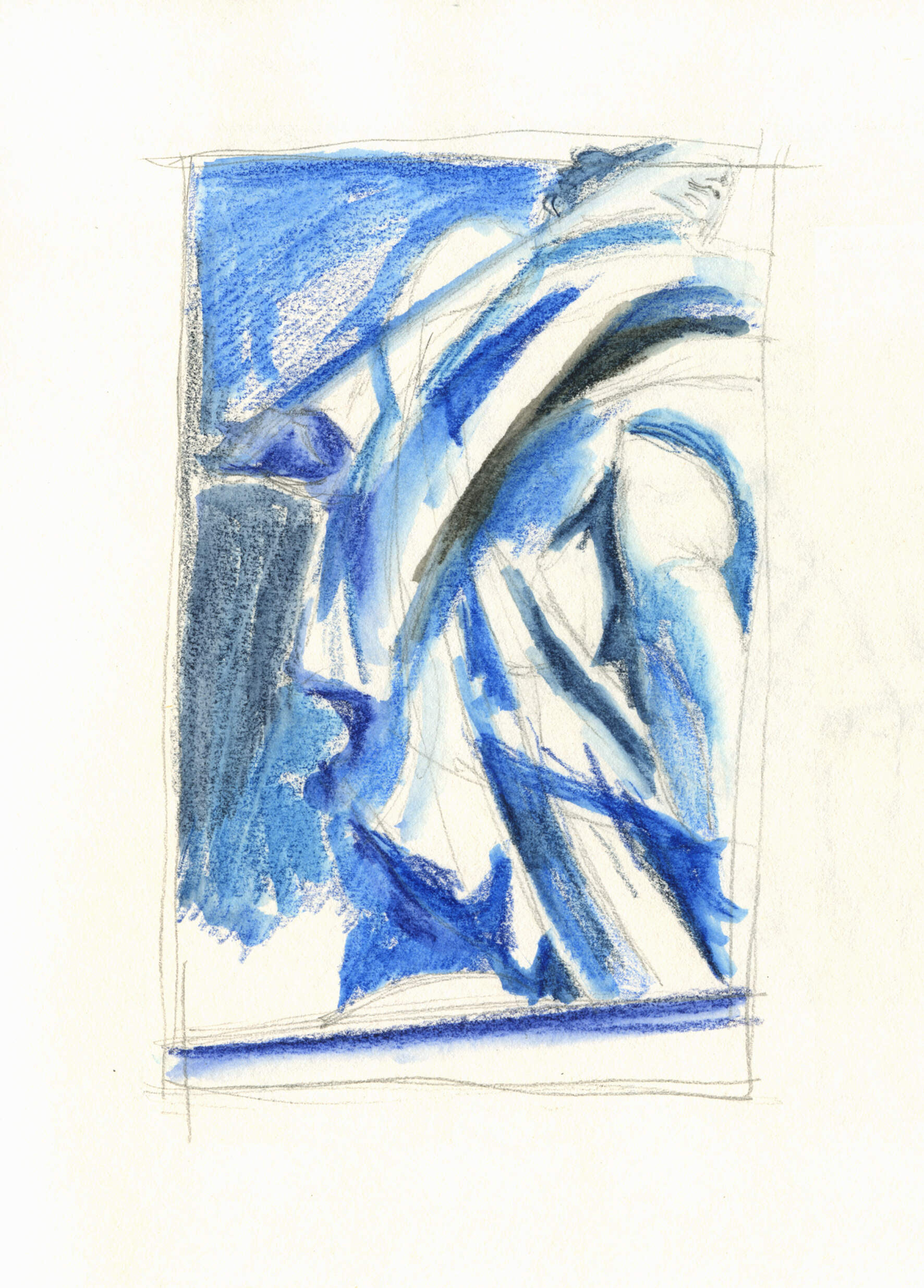 "Angelo blu" - 2021 - watercoulour on paper 21x15 cm - Unframed - quotation € 360.00