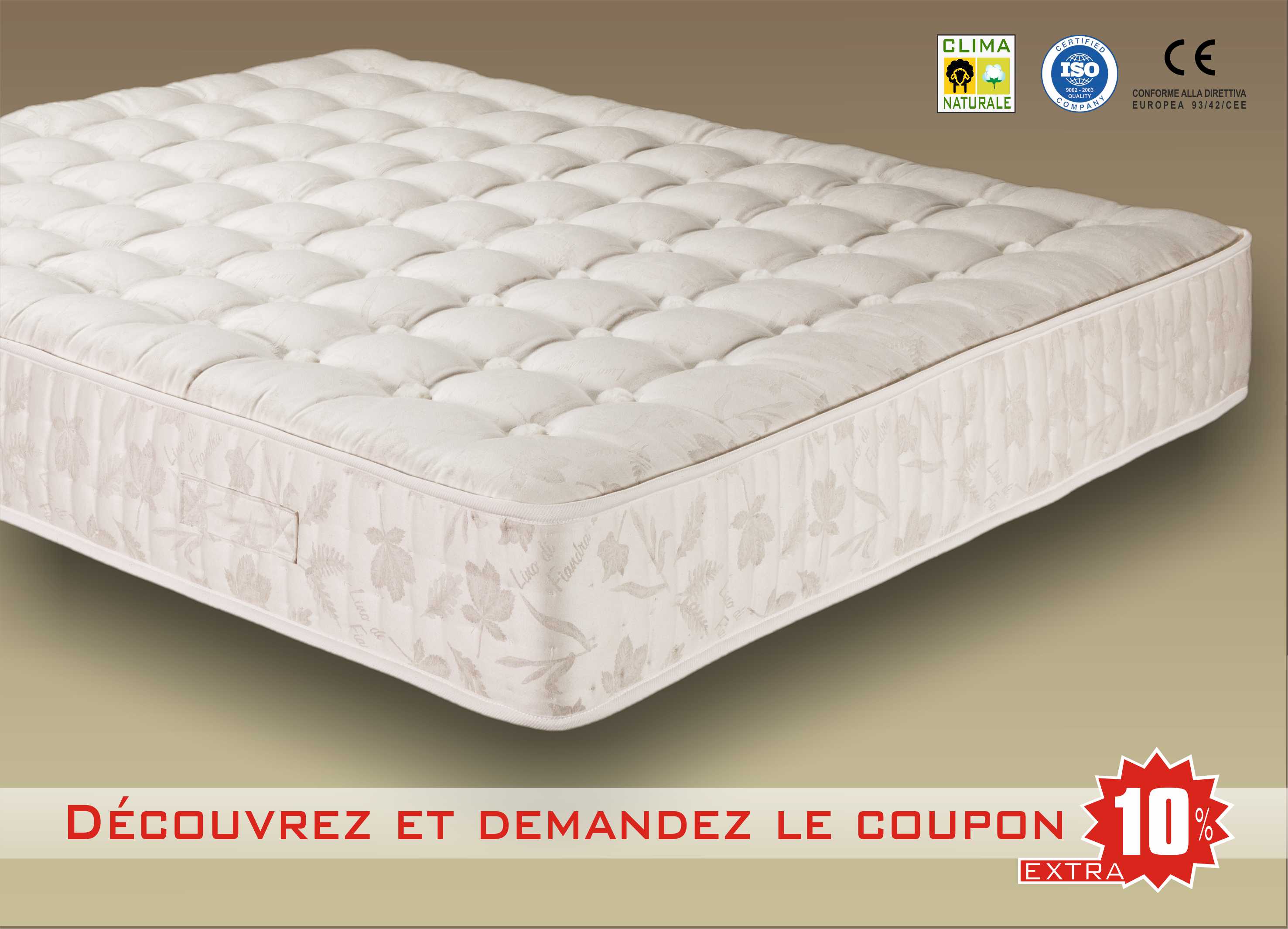 ressorts ensachés de matelas divino avec laine et coton