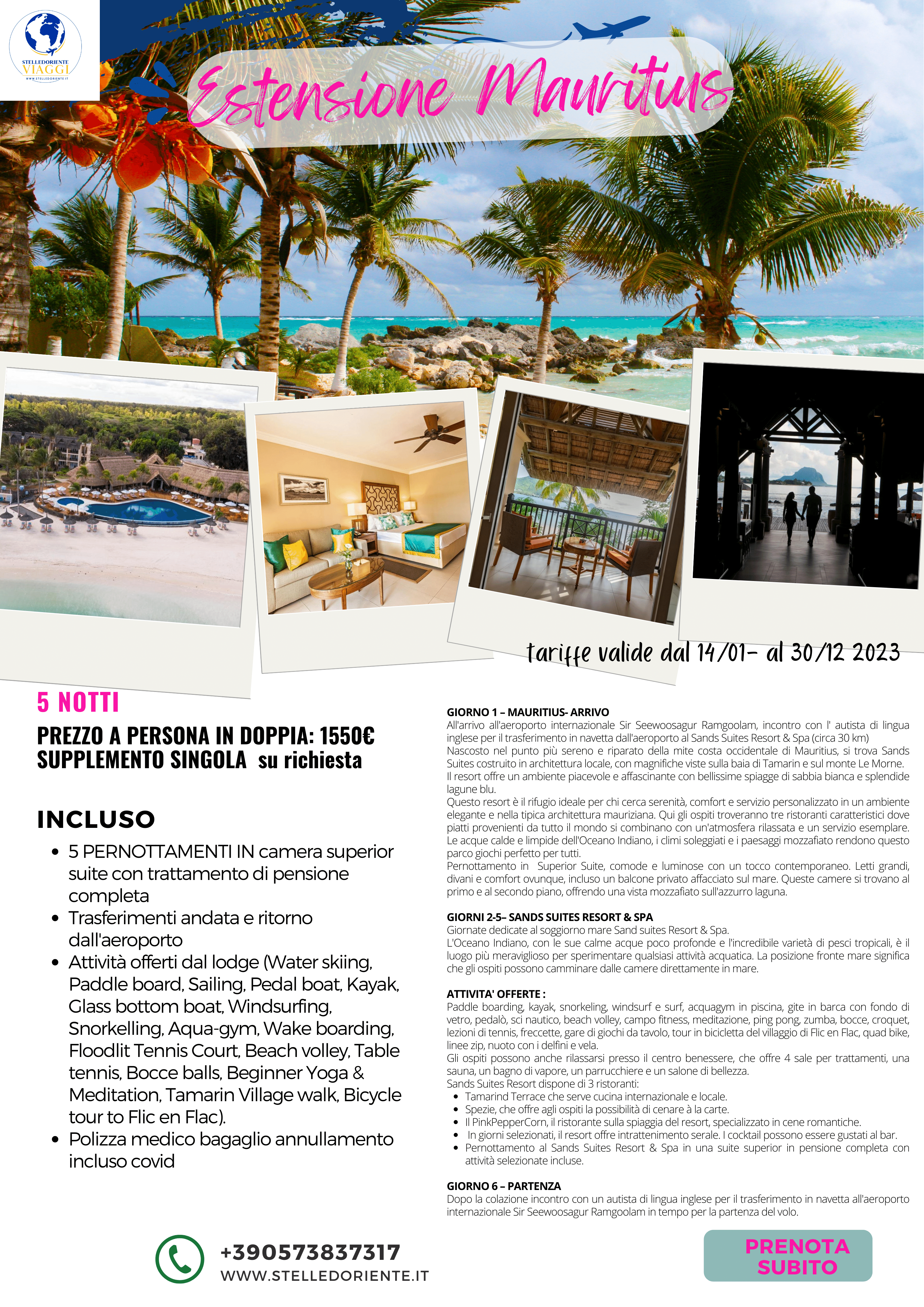 pacchetto organizzato mauritius promo pacchetto tutto incluso pensione completa da non perdere resort fronte mare  di stelledoriente