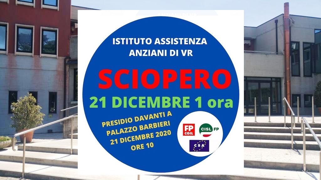 Funzioni Locali: Istituto Assistenza Anziani Verona proclamato lo sciopero!