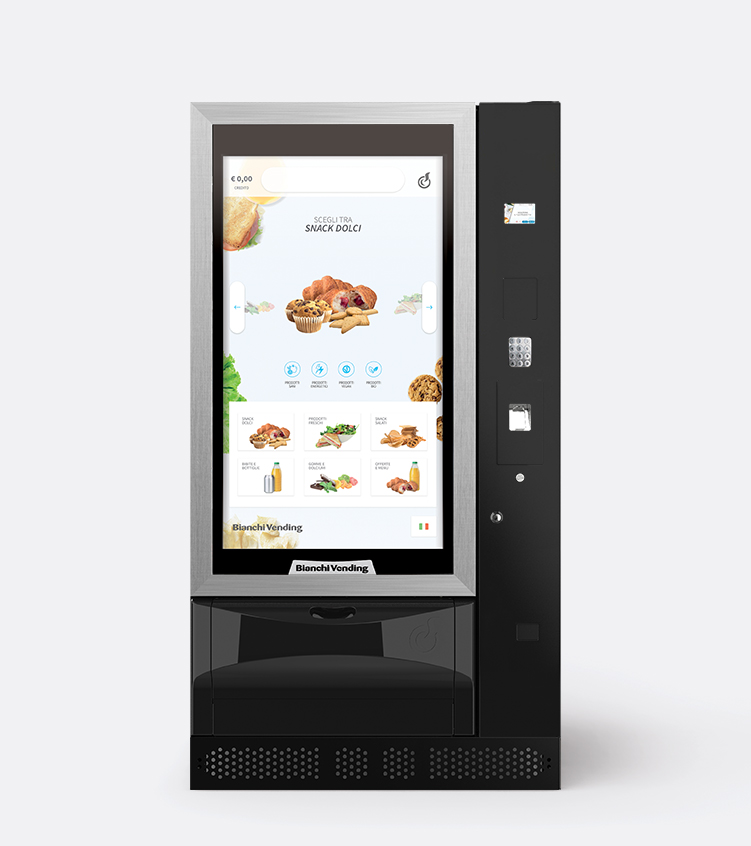 Bianchi Vista L distributore per alimenti snack e bibite touch screen a vetrina stupefacente