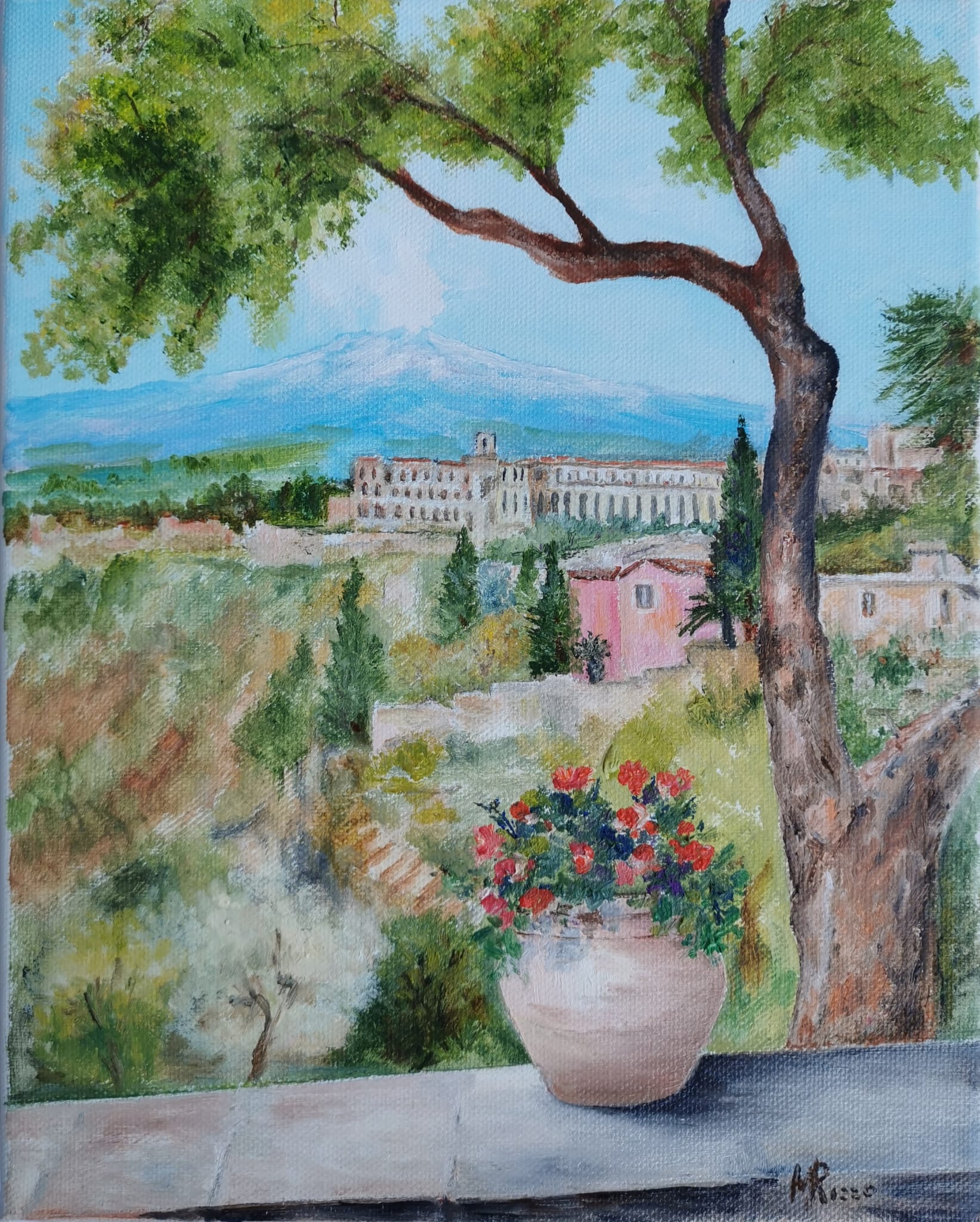 Veduta del San Domenico dalla villa di Taormina - Sicilia