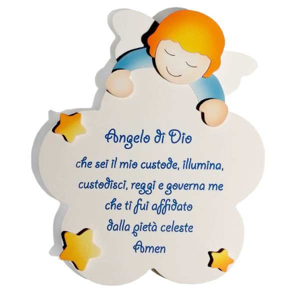 ANGELO DI DIO - Angelo celeste - Fiore bianco (20 x 25) cod.70024