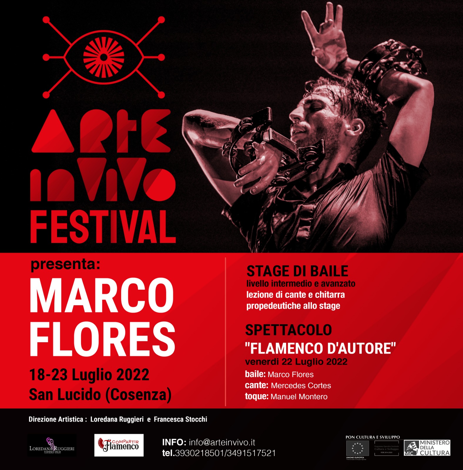 Marco Flores 22 luglio 2022 in Italia a San Lucido infiamma il festival Arteinvivo