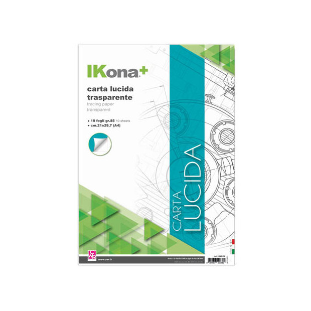 IKONA+ CARTA LUCIDA TRASPARENTE A4 10 FOGLI