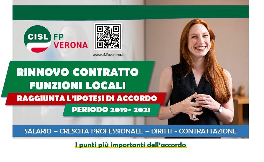 Cisl FP Verona. Preintesa rinnovo CCNL Funzioni Locali. Altre informazioni e tabelle economiche