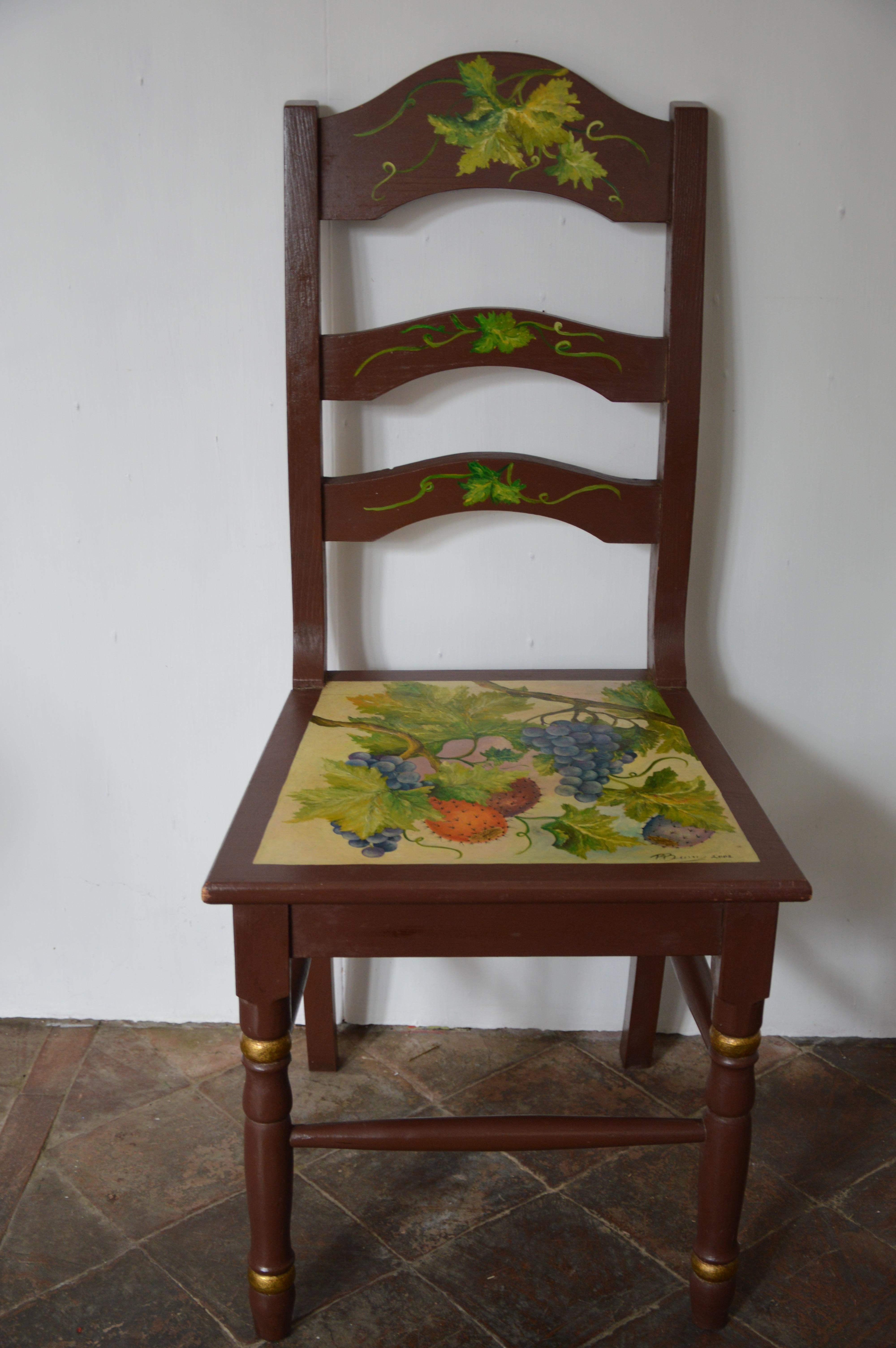 Tavolo in legno con 4 sedie "frutta siciliana"