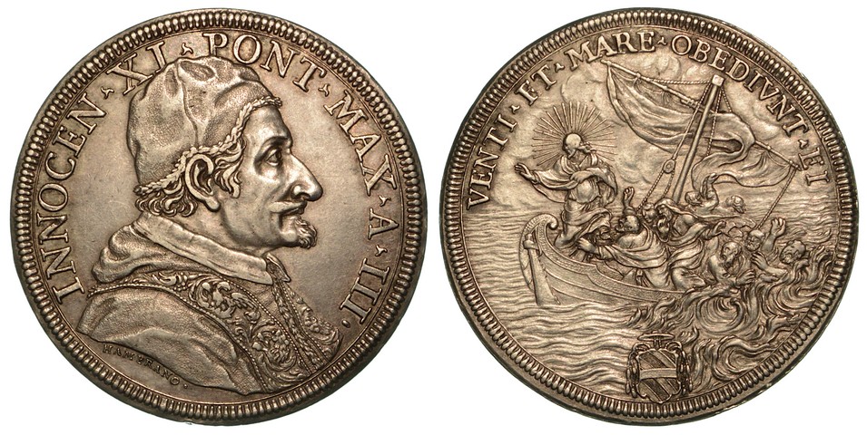 INNOCENZO XI (Benedetto Odescalchi) 1676-1689.  Piastra A. III.  SPL