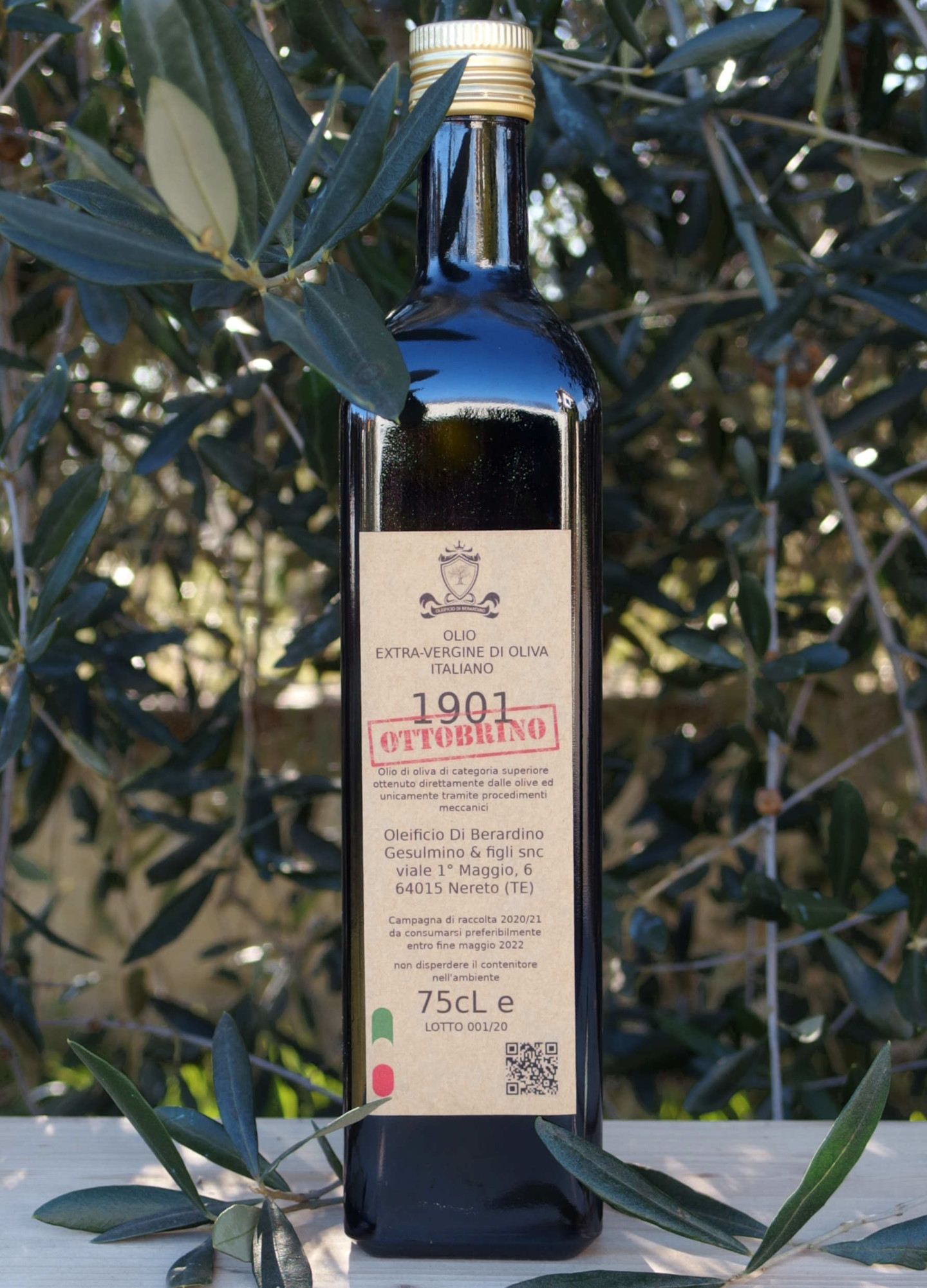 Olio extraverdine di oliva italiano 1901 ottobrino