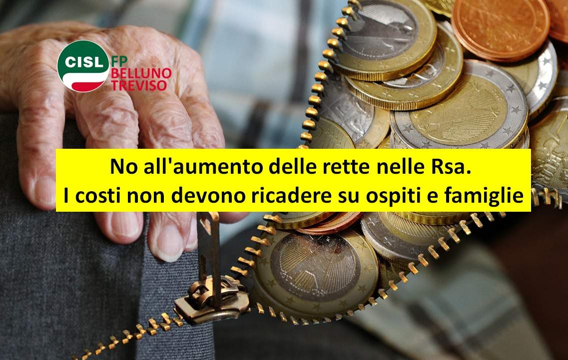 Cisl FP Belluno Treviso. No all'aumento delle rette nelle Rsa. I costi non devono ricadere su ospiti e famiglie