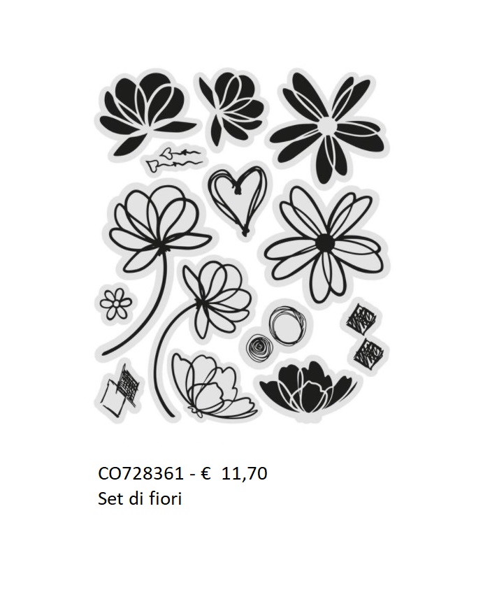 Timbri trasparenti silicone - Set di fiori
