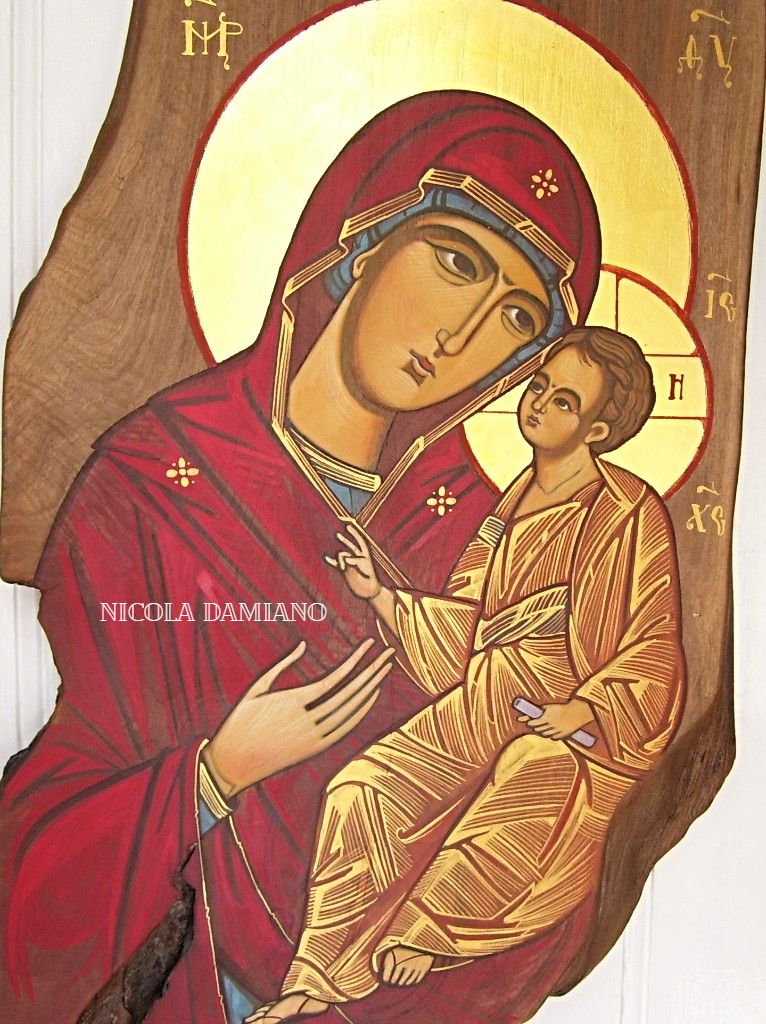 icona ortodossa della  Madre di Dio con bambino dipinta dal laboratorio iconografico di arte sacra di Manfredonia , icona è un tipico esempio di arte bizantina, rappresenta la madonna con bambino,,Vergine con bambino,Vergine odigitria,icone sacre,icone bizantine,sante icone
