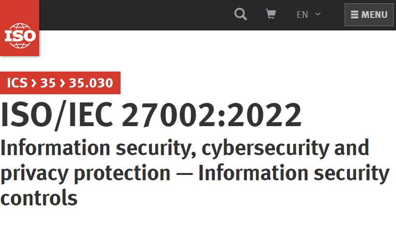 ISO/IEC 27002:2022 is published