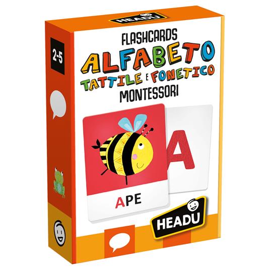 HEADU FLASHCARDS ALFABETO TATTILE E FONETICO. MONTESSORI