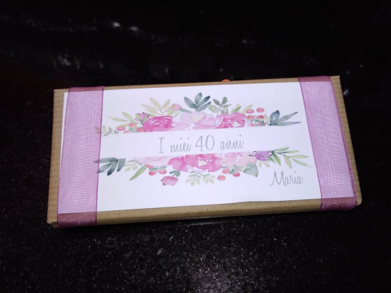 tavoletta di cioccolato personalizzata 40 anni   compleanno donna