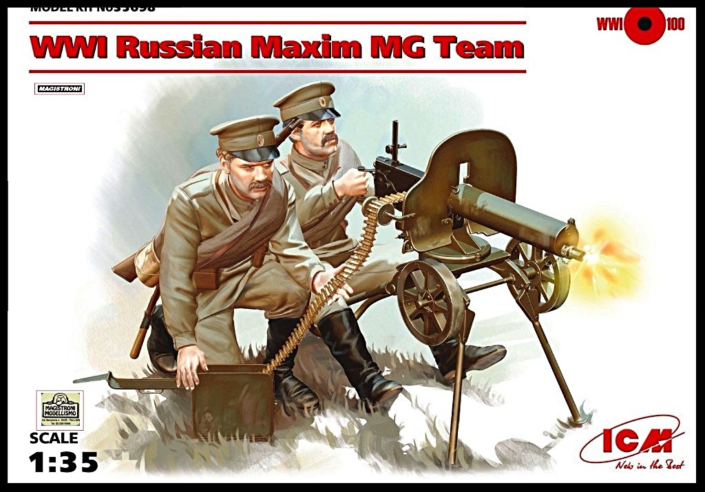 WWI RUSSIAN MAXIM MG TEAM