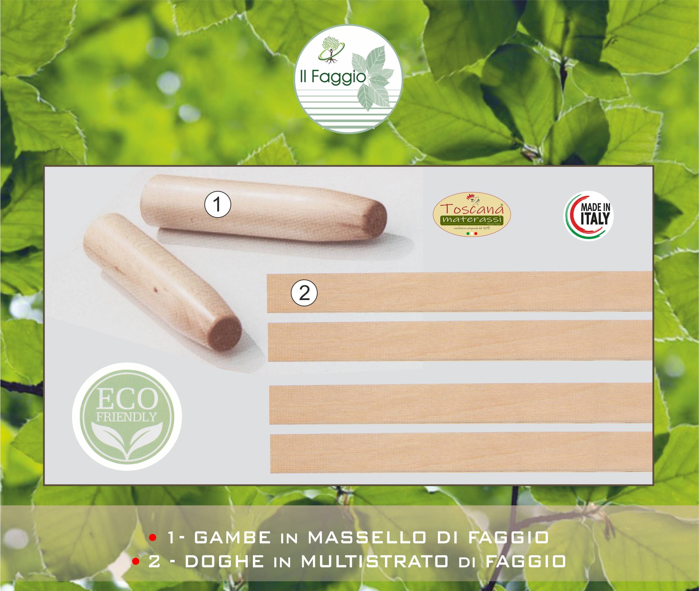 Base letto SYNERGIC in faggio naturale eco friendly