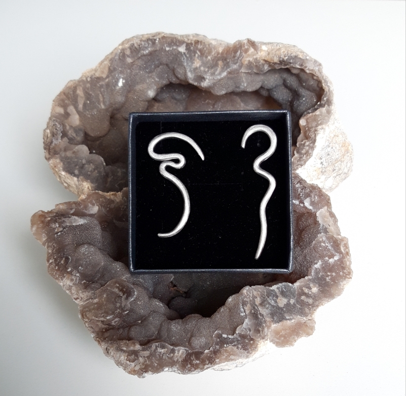 Orecchini pendenti in argento: serie "Kandinsky" - Silver pendent earrings: "Kandinsky" series