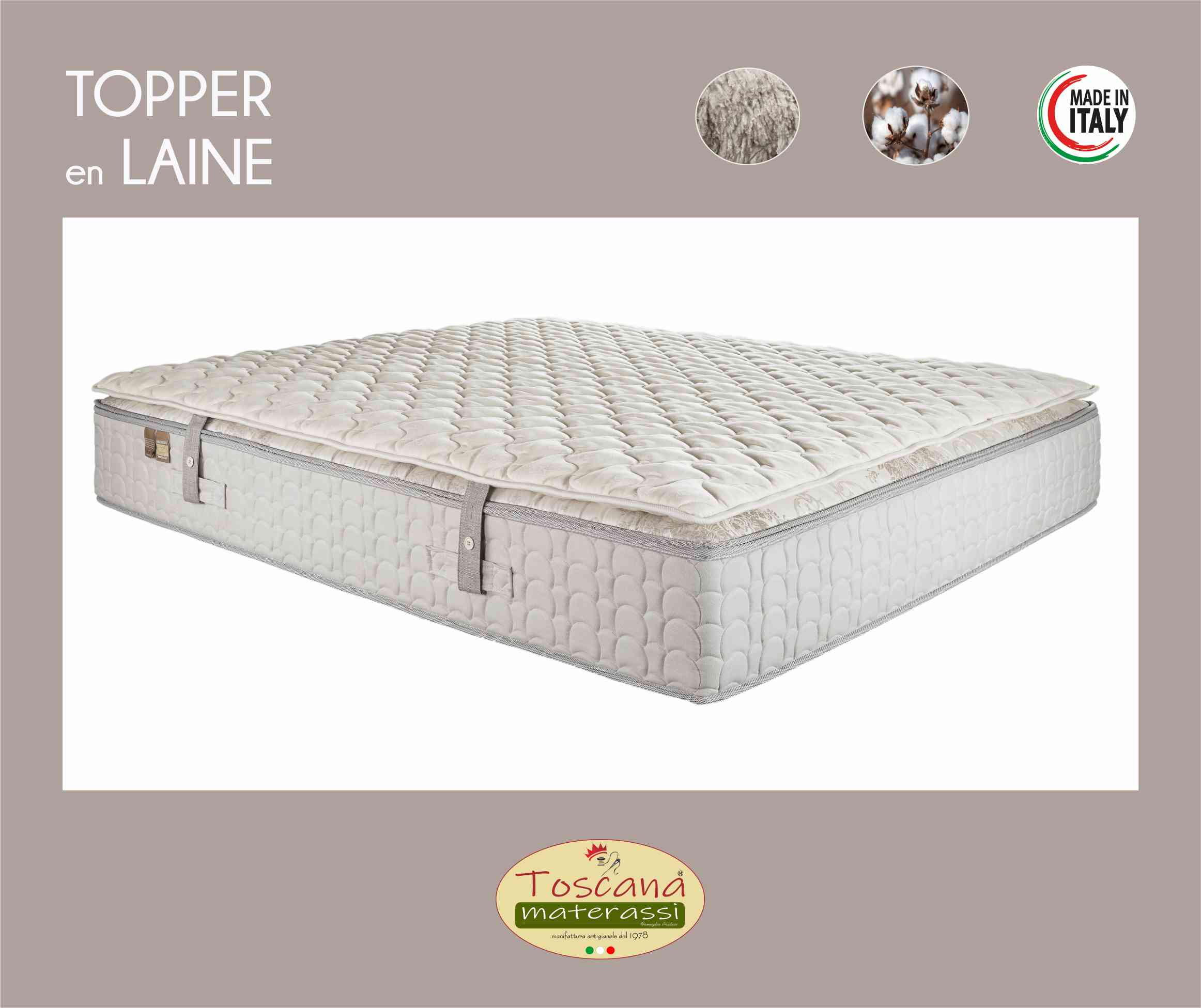 Surmatelas 100% laine naturelle (fixé)