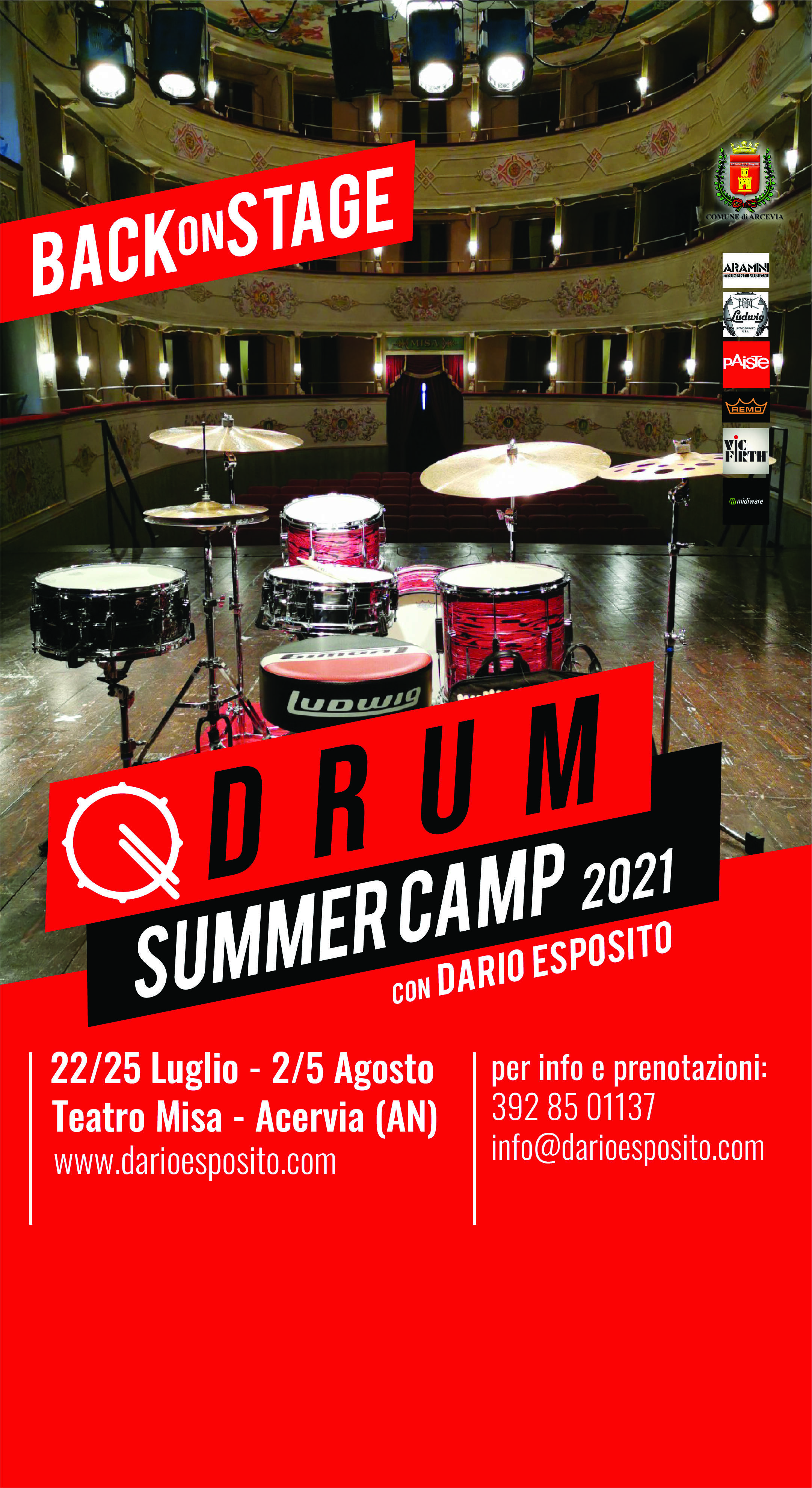 DRUM SUMMER CAMP 2021 Campo Estivo di Batteria ad Arcevia (AN)