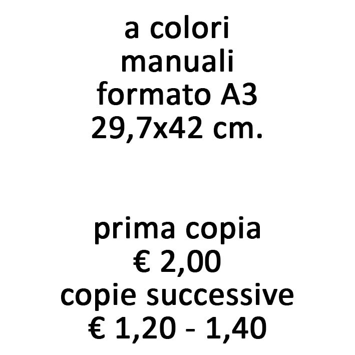 fotocopie a colori manuali formato A3 160 gr.