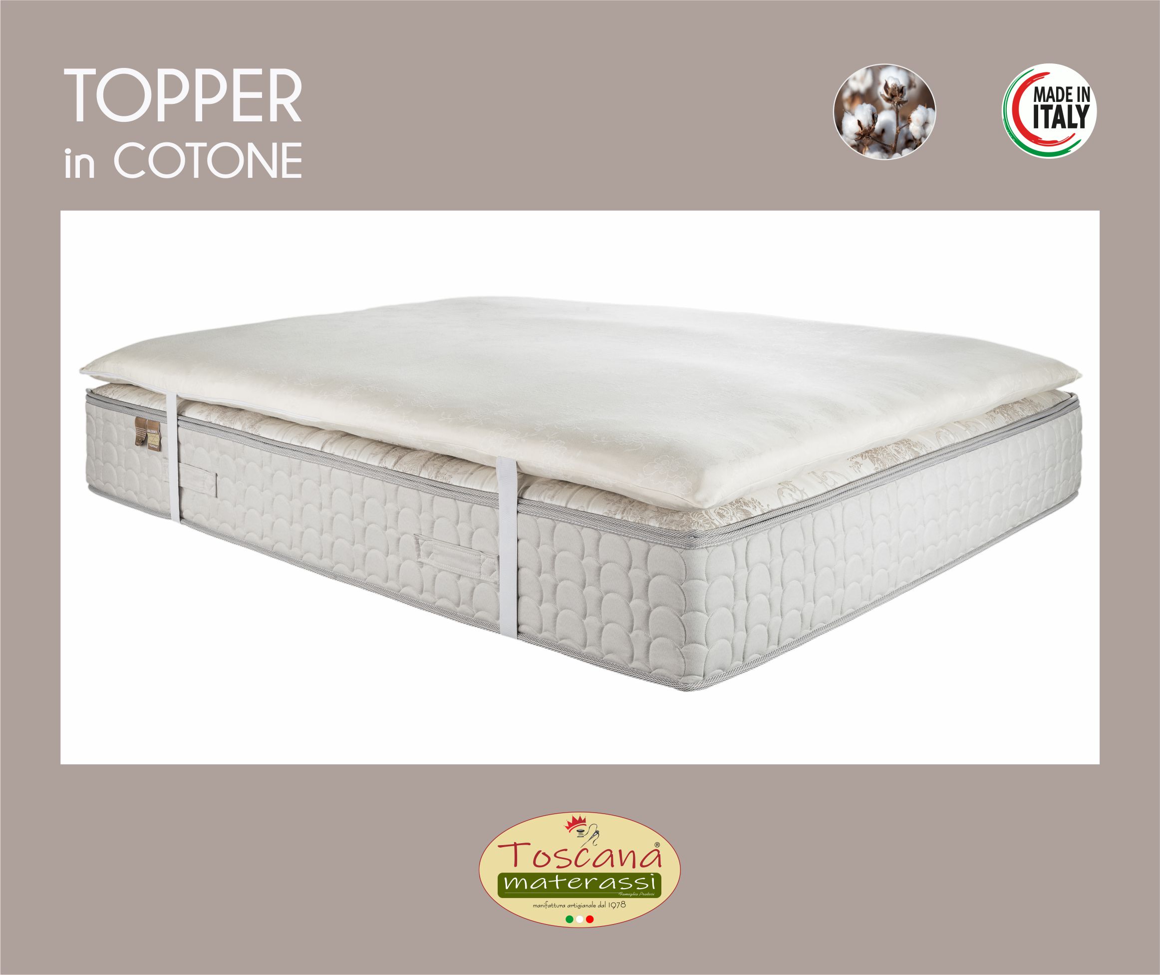 Topper in COTONE, 100% naturale (sfoderabile)