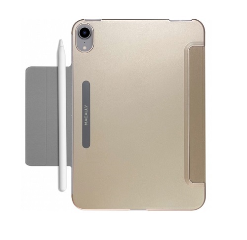 CUSTODIA IPAD MINI (2021) GOLD MACALLY STAND/PEN CASE