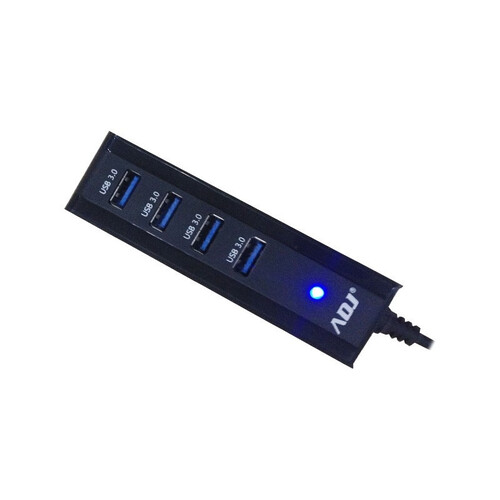 HUB USB 3.0 4P C/ALIMENTATORE BK DA 5MBPS A 5GBPS ADJ