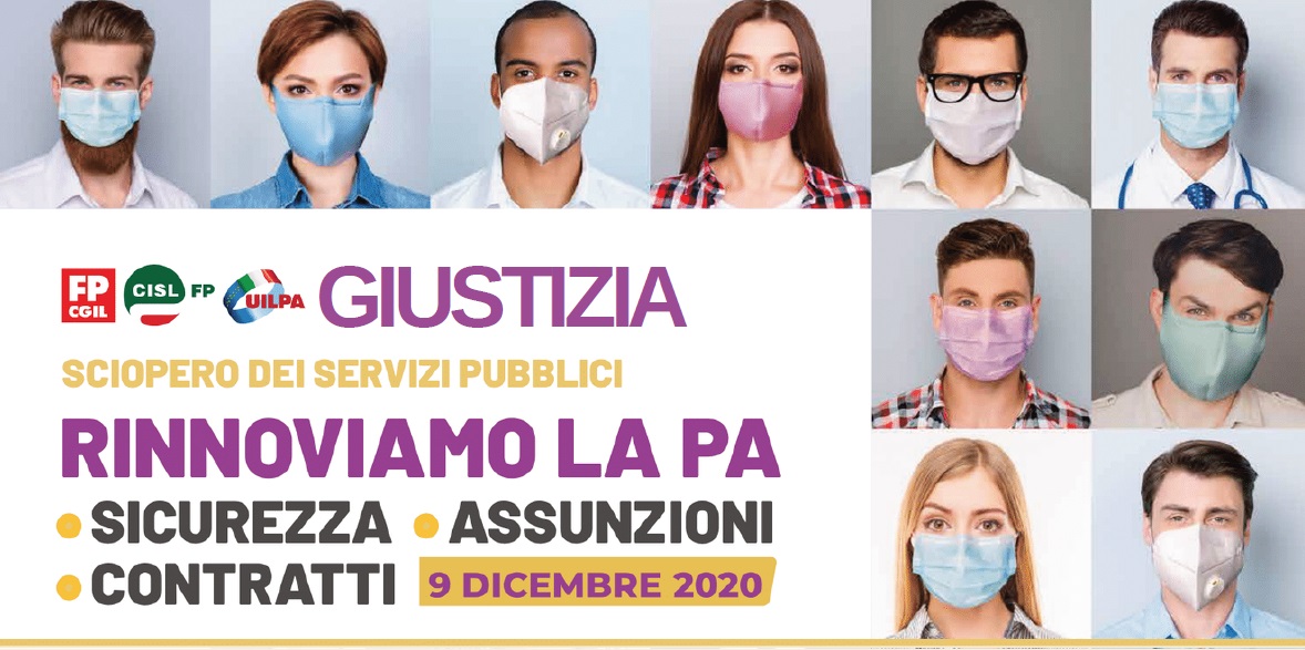Funzioni Centrali: Giustizia sciopero del 9 dicembre 2020 cosa chiediamo anche a Verona