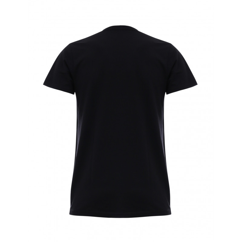 T-Shirt nera manica corta, girocollo con logo Big Bench*