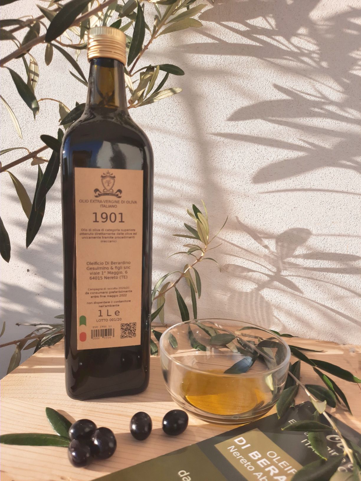 Olio extraverdine di oliva italiano 1901, extravirgin olive oil