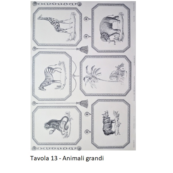 Carte da Decoupage "Print Room" - Tavola 13 - Animali grandi.