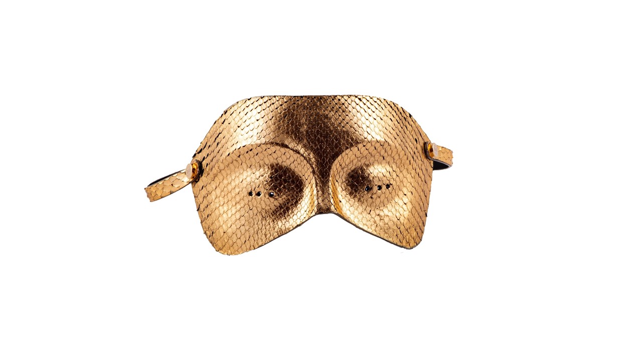 Mask ERIS in Vero Pitone Col Oro