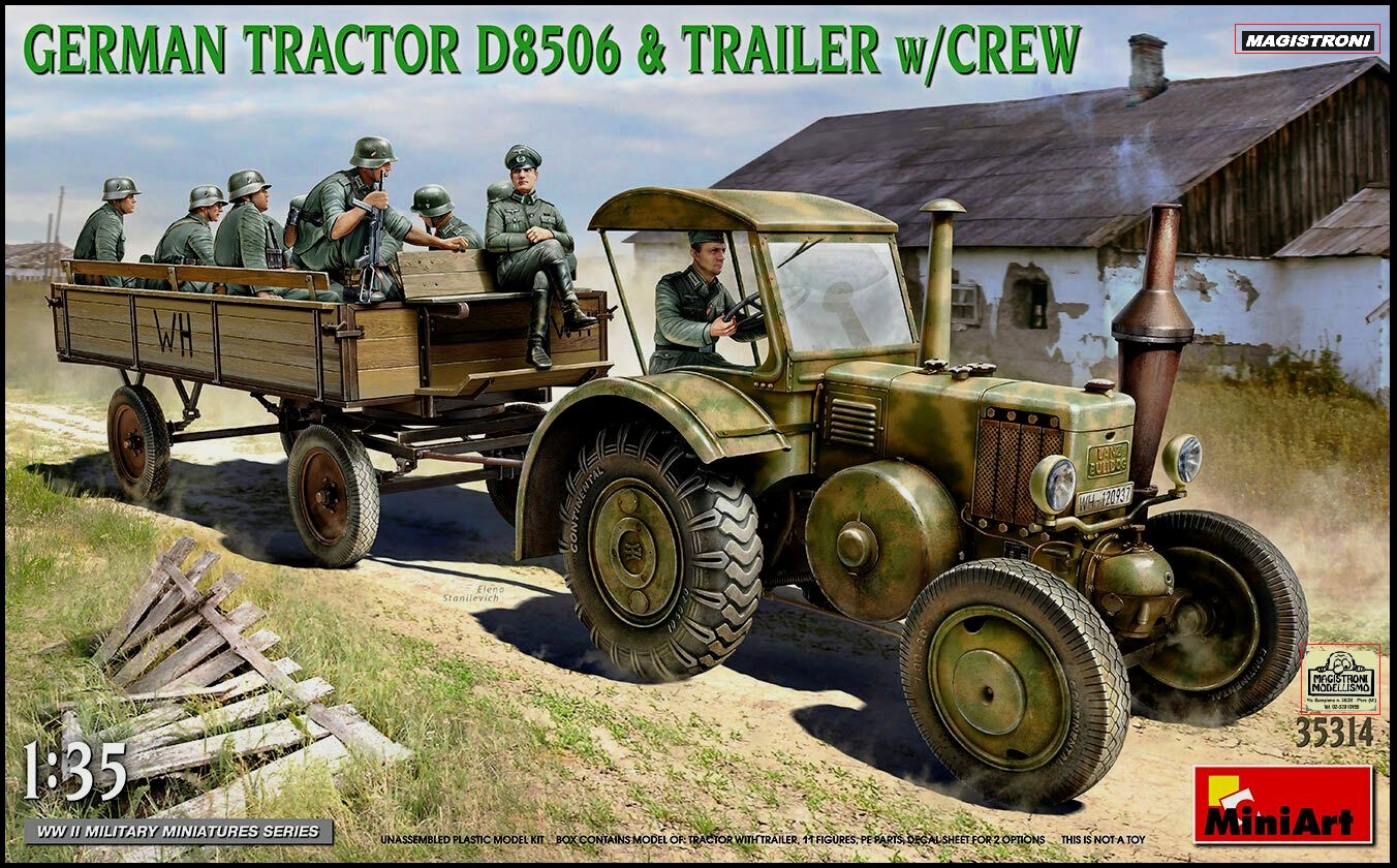 GERMAN TRACTOR D8506&TRAILER W/ CREW