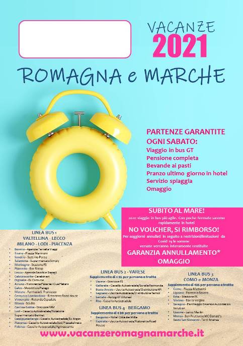 Vacanze Romagna e Marche 2021