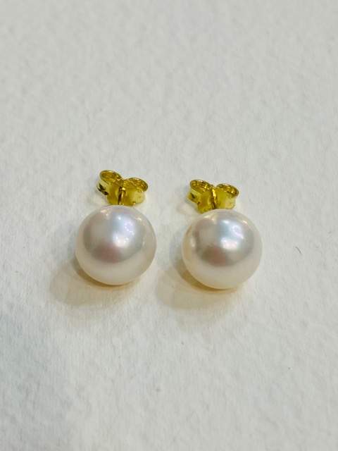 Orecchini perle coltivate naturali e oro giallo