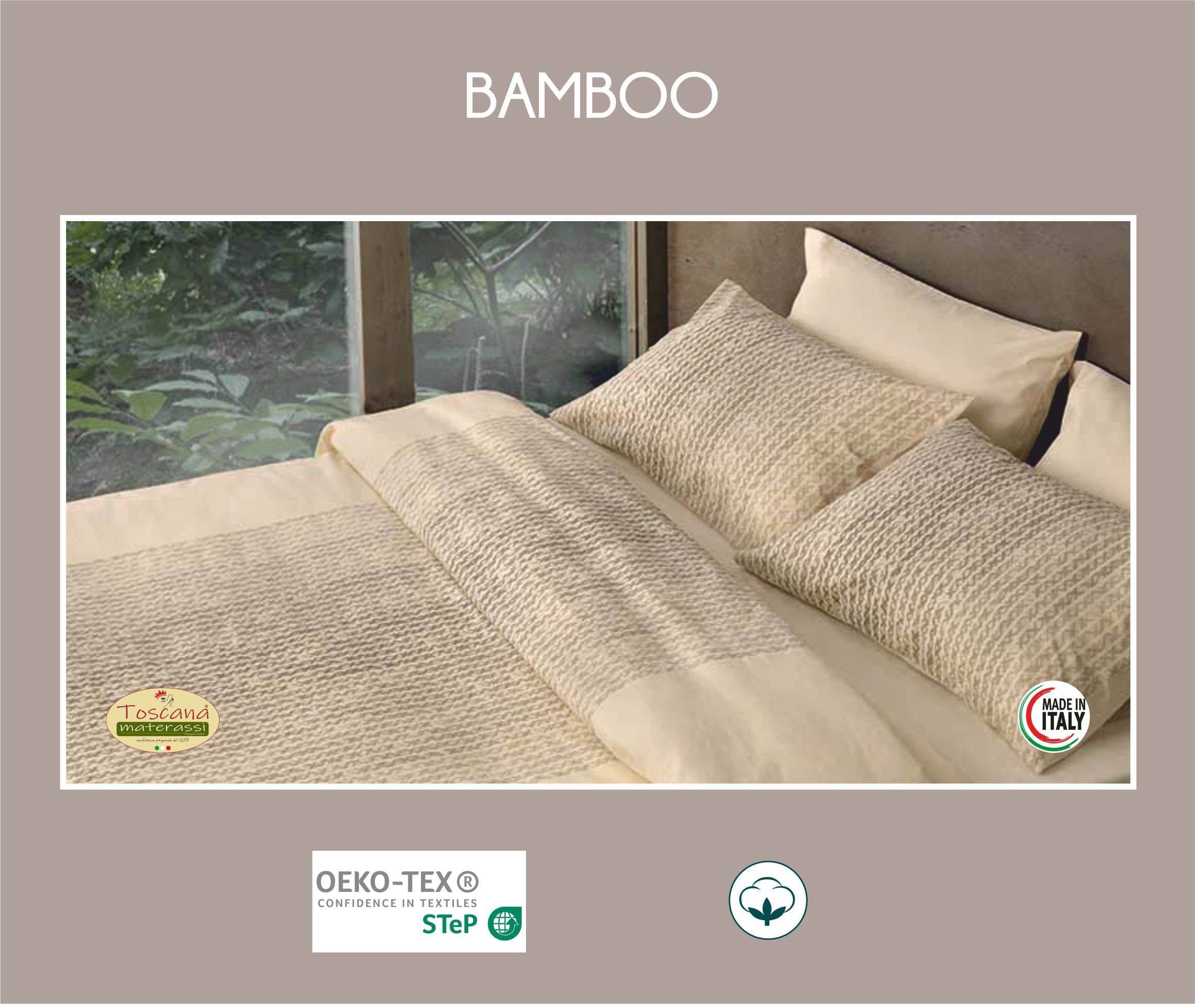 Completo copripiumino BAMBOO 100% puro cotone