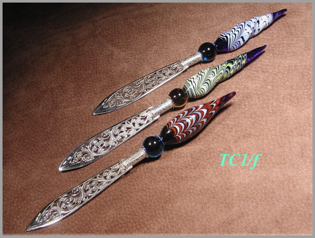 letter opener in Murano glass and silver