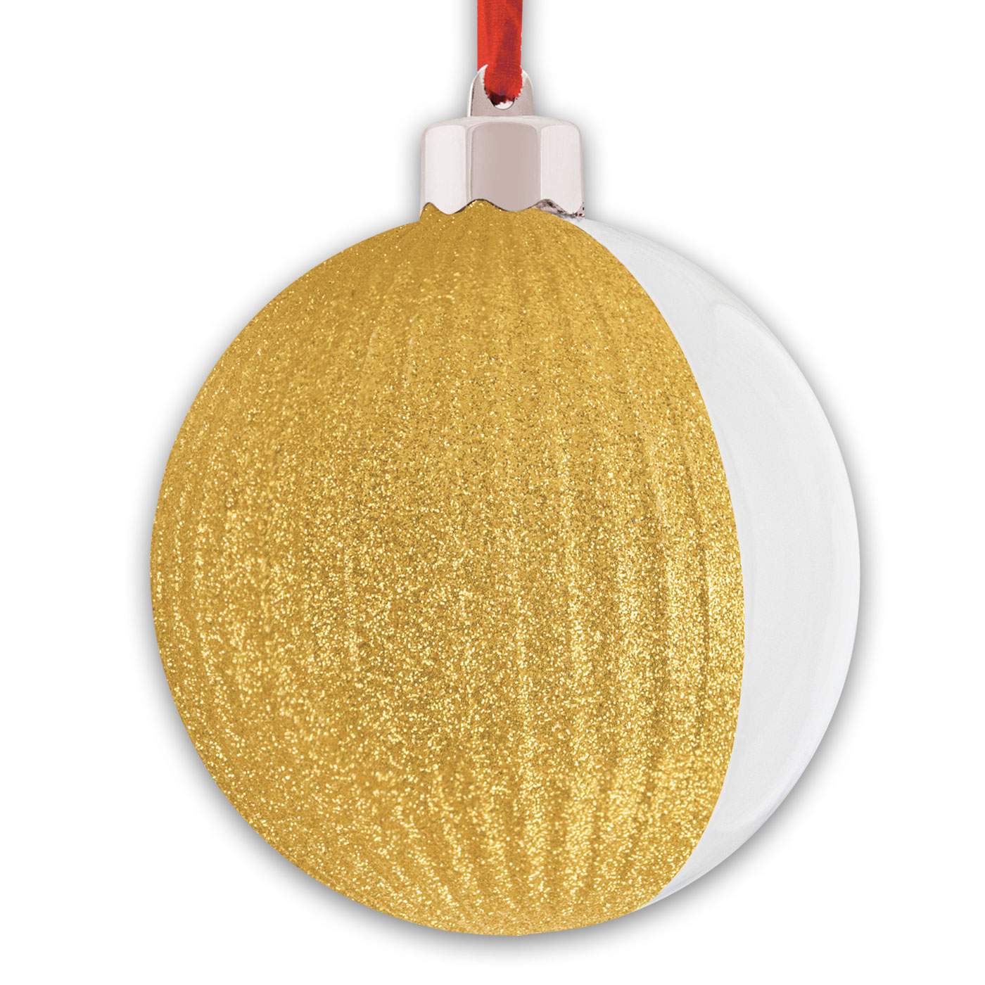 Pallina di Natale Grande Oro con Glitter