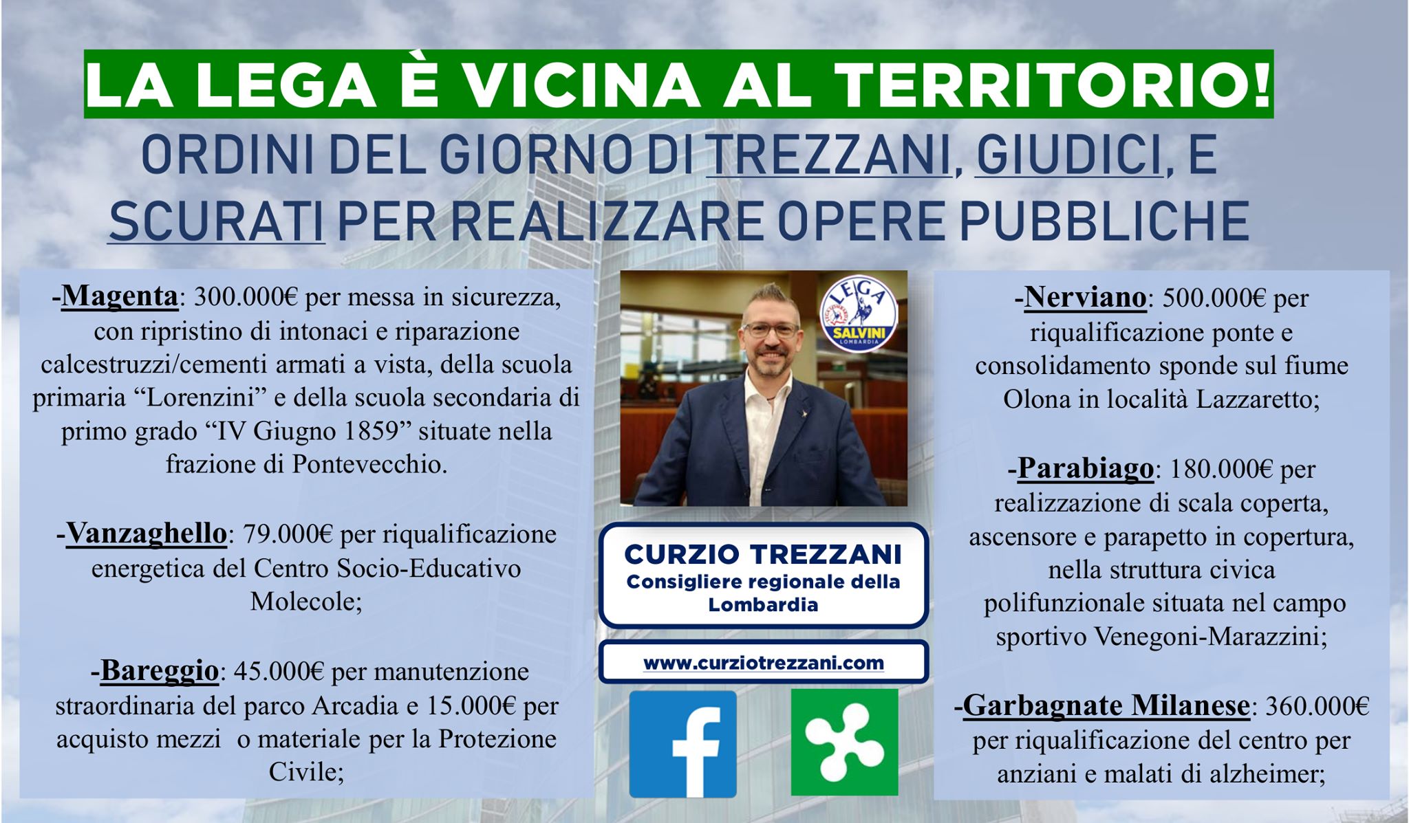 TREZZANI, SCURATI E GIUDICI UNITI PER REALIZZARE OPERE PUBBLICHE NEI COMUNI SUL TERRITORIO.