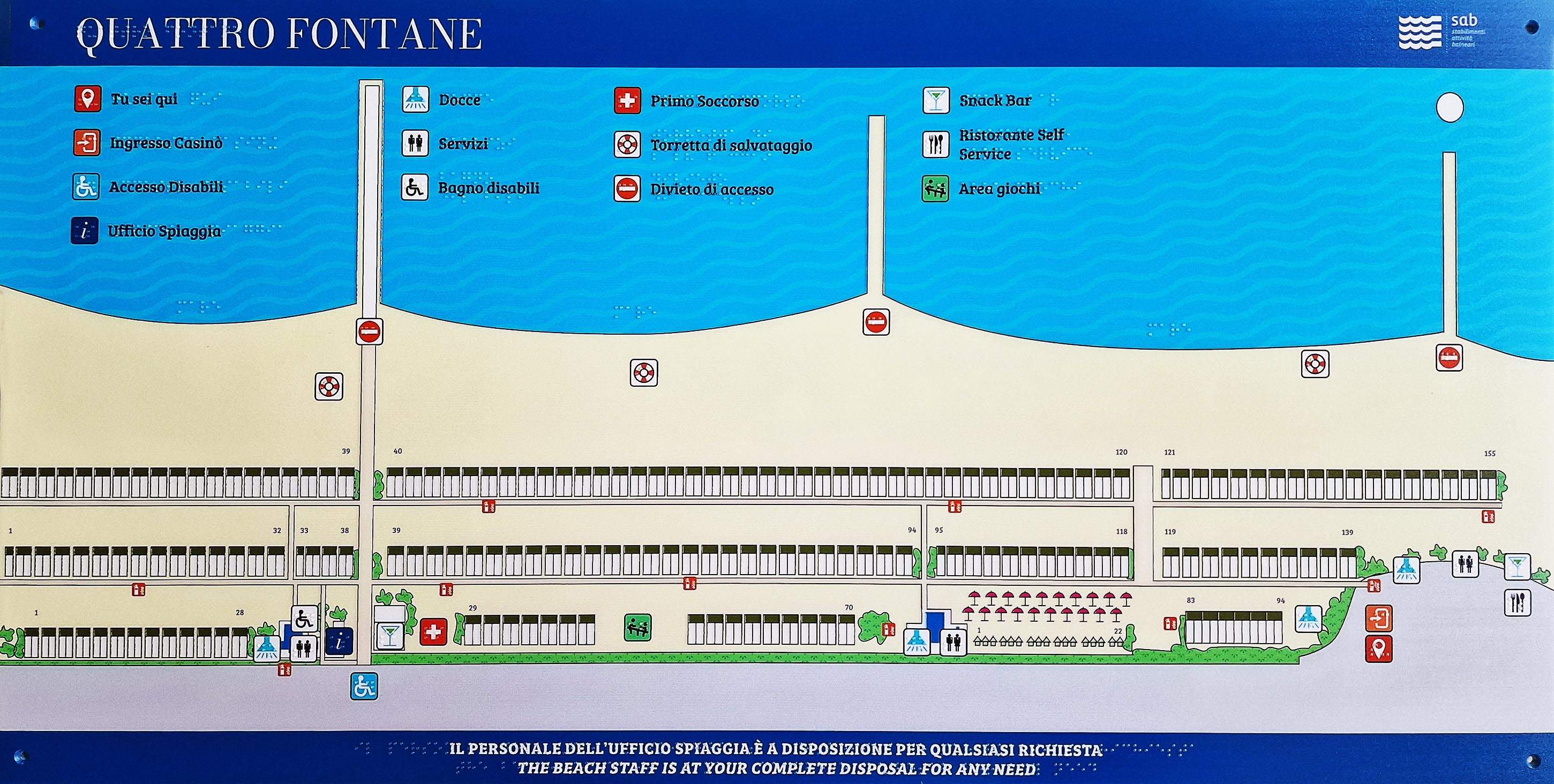 Mappa tattile - Spiaggia Quattro Fontane