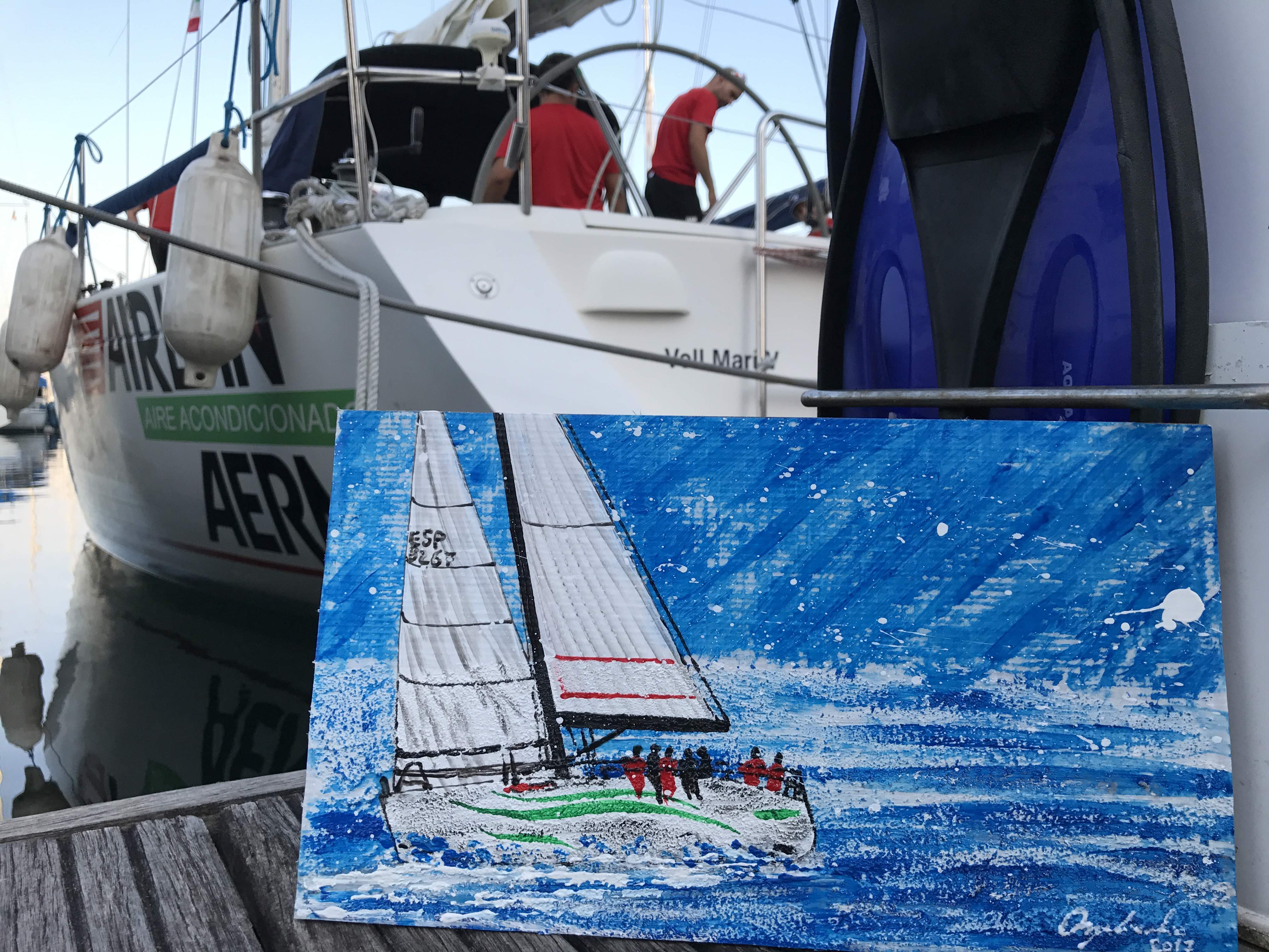 Tecnica mista su vela. Dipinto disponibile, per maggiori informazioni contattare l'artista.