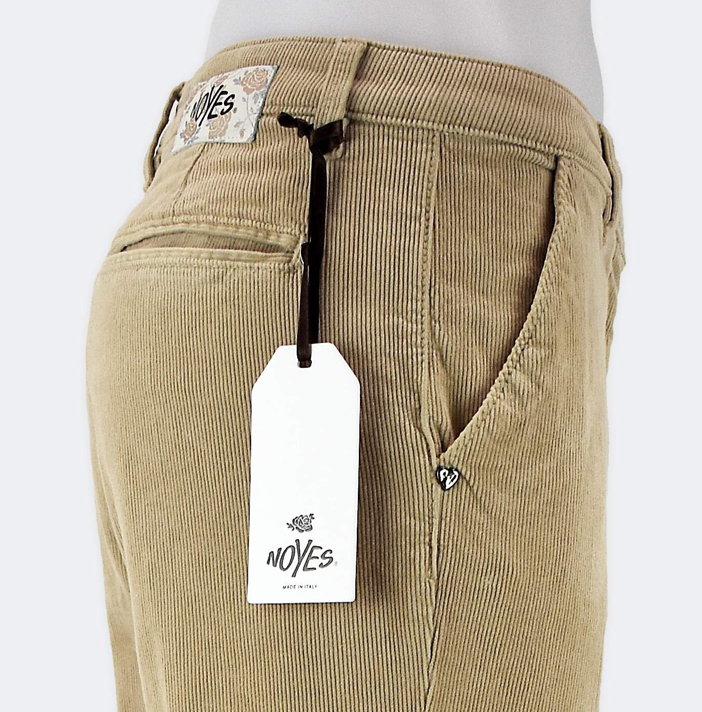 Pantalone chinos in velluto 500/righe elastico