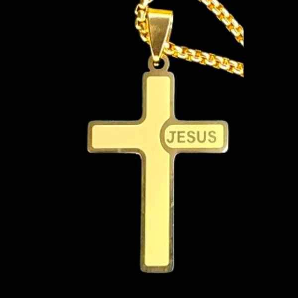 Collana in Acciaio Inox Color Oro - CROCE JESUS