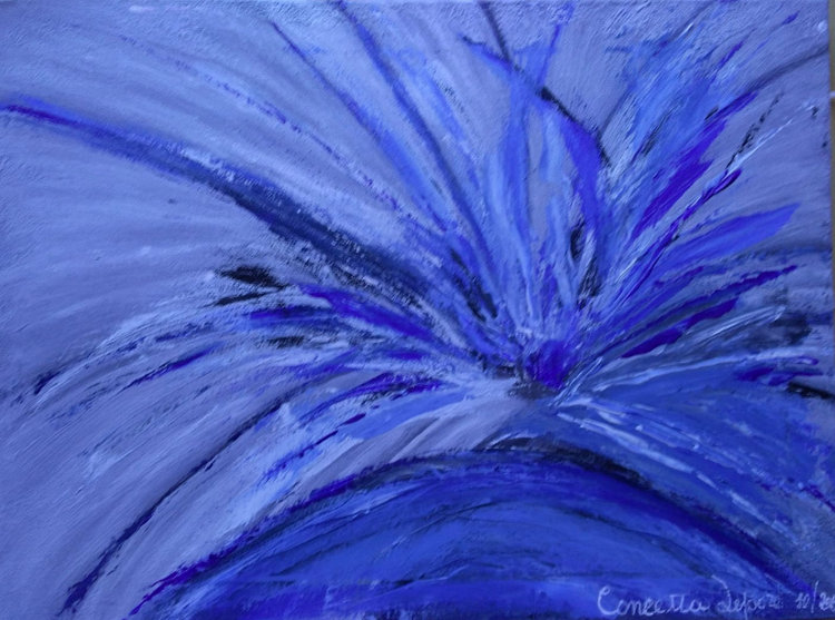 "abstract flower n. 2" - acrylic on canvas - cms. 40x30 - quotation € 700.00