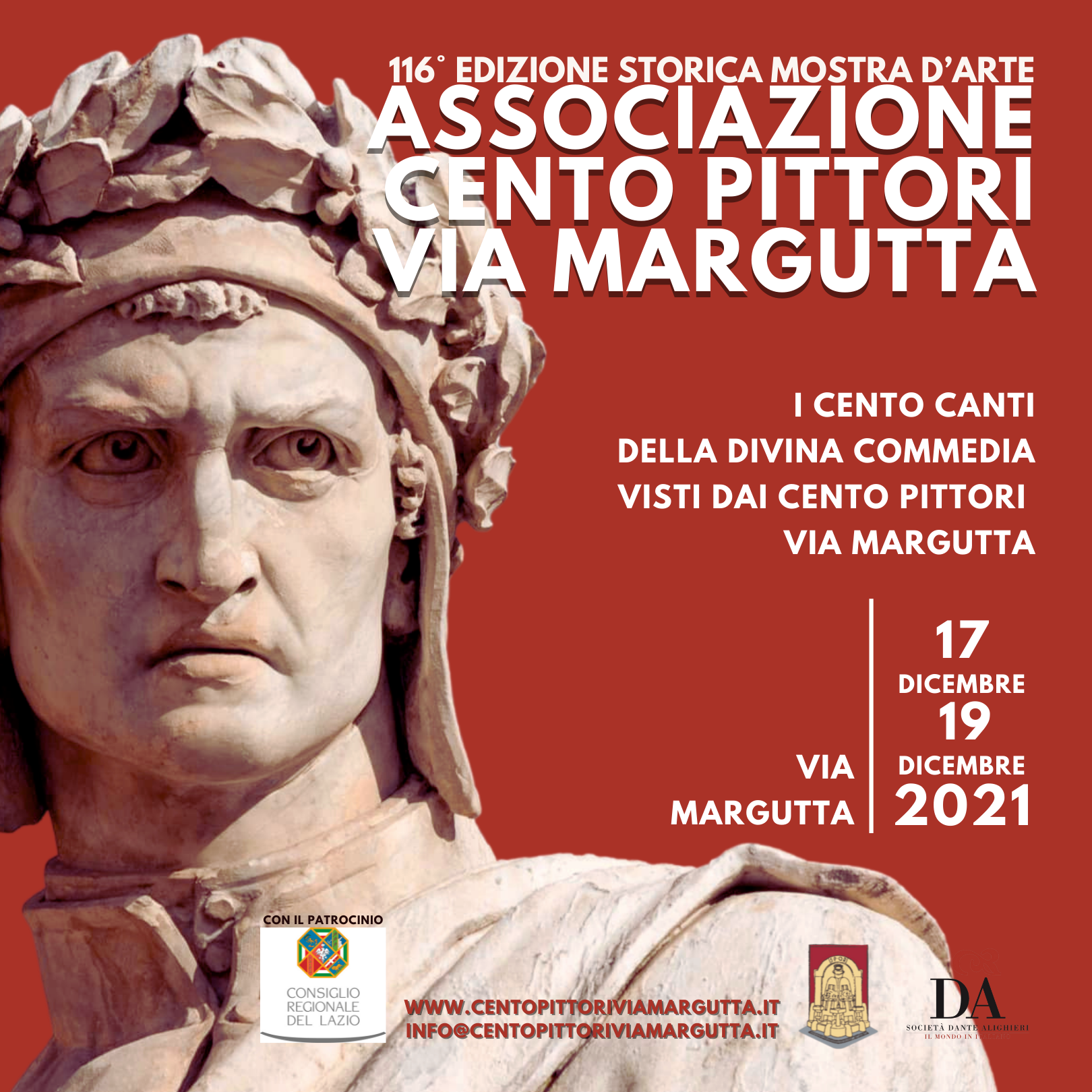 Via Margutta dal 17 al 19 dicembre 2021 - Mostra d'Arte dedicata alla Divina Commedia di Dante.
