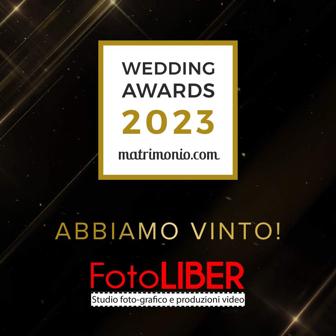 Foto Liber vince il Wedding Award 2023 di Matrimonio.com e si conferma come una delle migliori imprese di servizi per matrimoni in Italia.