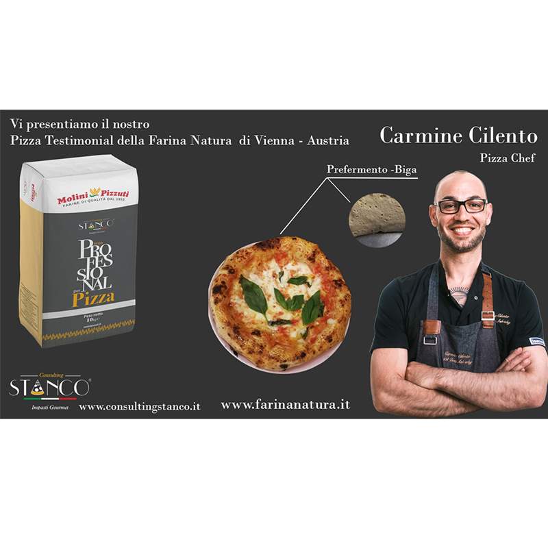 Dopo Due Anni Carmine Cilento Diventa Pizza Testimonial della Farina Natura a Vienna, Austria. Il pizzaiolo Campano che rappresenta il Made Italy all'estero, firmato Maurizio Stanco.