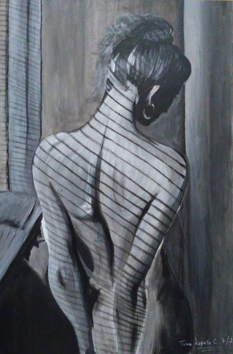 "La donna nell'ombra del silenzio" - acrylic on canvas - cms. 40x60 - quotation € 900.00