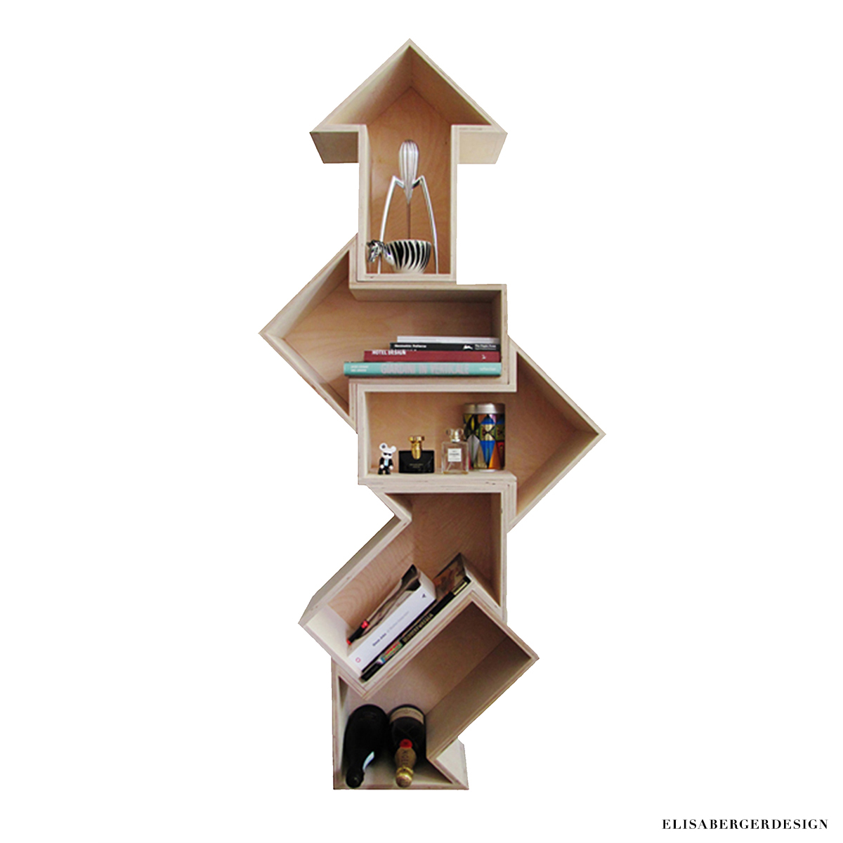 Libreria,scaffale modulare legno,modular bookcase shelf-ELECTRA-ELISA BERGER DESIGN-Black&White 5pz
